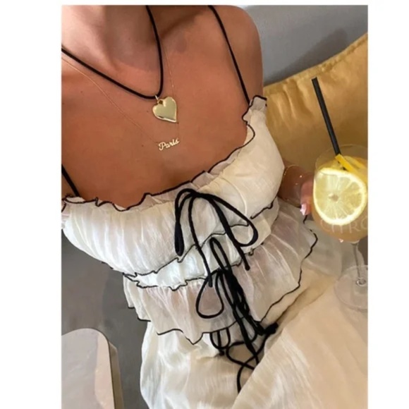 Boho Tie Lined Cami Top Maxi Skirt Set - Picture 3 of 6